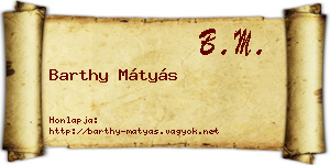 Barthy Mátyás névjegykártya
